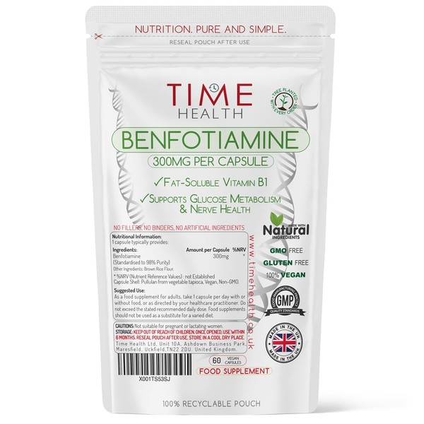 Time Health New: Benfotiamine - 300mg - Fat Soluble Vitamin