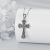 YAFEINI Cross Necklace S925 Sterling Silver Abalone Shell Tree of