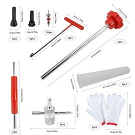 UVVRUR 26 Stück Werkzeug Reifenventil Werkzeug Ventilkern Reparatur 4 in 1 Ventilkern Reparatur Werkzeug Ventilschlüssel Auto Bike Reifenventilentferner für Auto und Motorrad