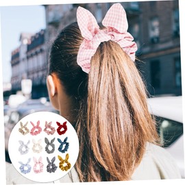 Healeved 12pcs Ear Hair Rings with Bow Soft Cloth Hair Ties for Women and Scalp and Comfortable