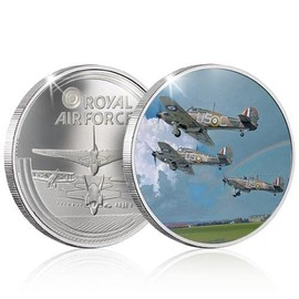 RAF Collection Silver Coin Medal Commemorative Hawker Hurricane Hero of the Few
