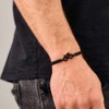 SAILBRACE Black Bike Braid Bracelet, Stainless steel, polyester