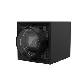 DUKWIN Single Watch Winder with Dual Power Supply, Supper Quiet Motor, Adjustable Watch Pillow for Travel, Black Small Watch Winder