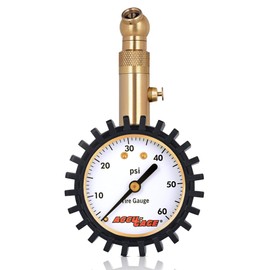 Accu-Gage RS60XA Professional Tire Pressure Gauge with Protective Rubber Guard (60 PSI)