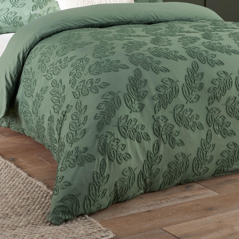 Duvet Day Seville Leaf Bettbezug-Set – getuftetes, weiches Blätterdesign mit
