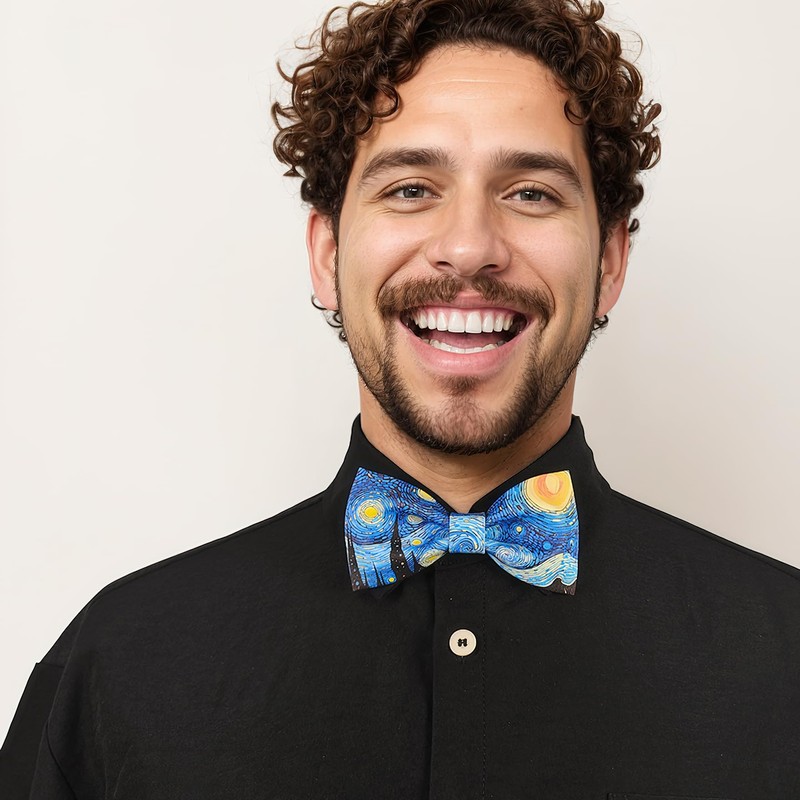 Lanzonia Men's Funny Pattern Bow Ties for Men Especially Funny