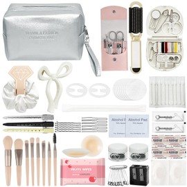 Fiestivo Women's Wedding Emergency Kit - Essential Items for Bride | 77-Piece Bridal Survival Kit with Makeup, Hygiene & Travel Accessories | Bridal Shower Gift(White)