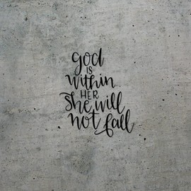 Decal Stickers of God is Within Her She Will Not Fall (Black) (Set of 2) Premium Waterproof Vinyl Decal Stickers for Laptop Phone Accessory Helmet Car Window Mug Tuber - BICVER1f77492BLW19Y24