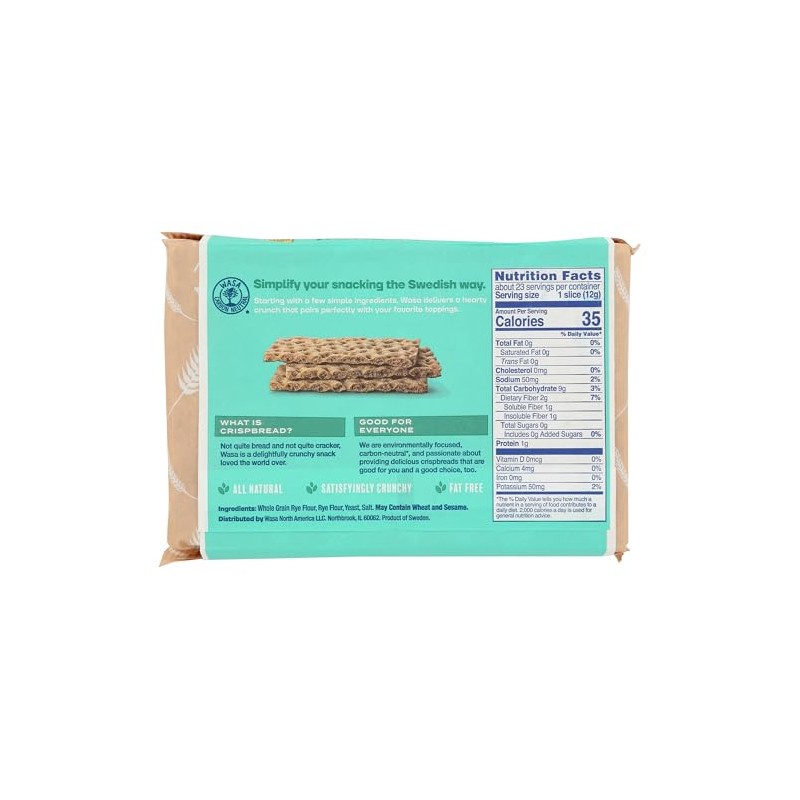 Wasa Pan Crujiente De Centeno Con Masa Madre, 9.7 Oz