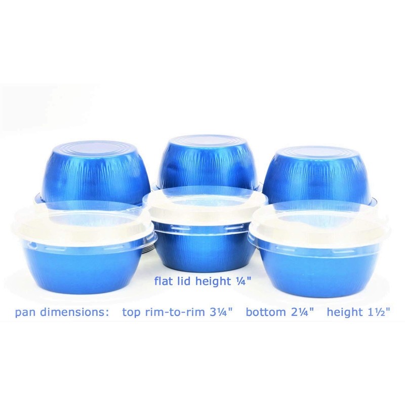 KitchenDance Disposable Colored Aluminum Foil Ramekins Pan with Lids -