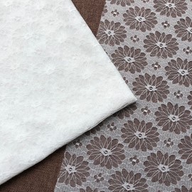 Rilassato 58 Inches Wide Bridal Solid Raschel Lace Fabric, Vintage Lace Fabric Bolt for Wedding Dress, Fashion, Crafts, Tablecloth, Decorations Lace Trim Fabric - 8153 (White, 1 Yard)