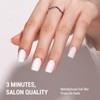 MelodySusie Press On Nails Short Square Pure White, Long-lasting &