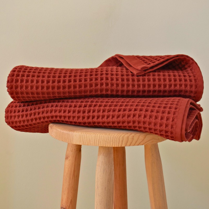 PÜSKÜL Premium Waffle Bath Towels Set of 2 - Organic