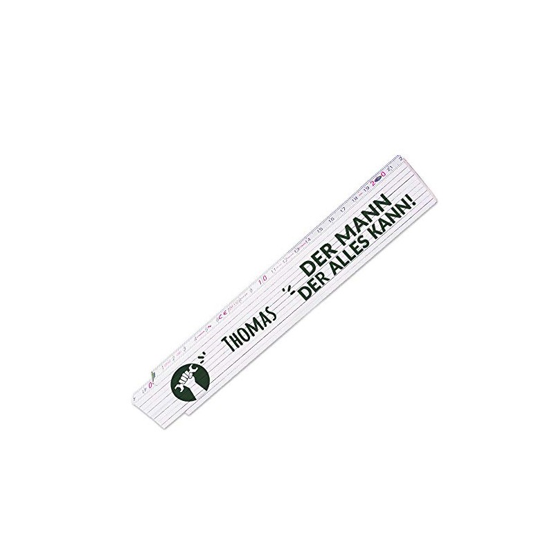 Ruler With Name and Motif, "Der Mann Der Alles Kann",