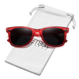 MEETSUN Polarized Sunglasses for Men Women Classic Retro Square Frame Driving Sun Glasses UV400 Protection Red Grey