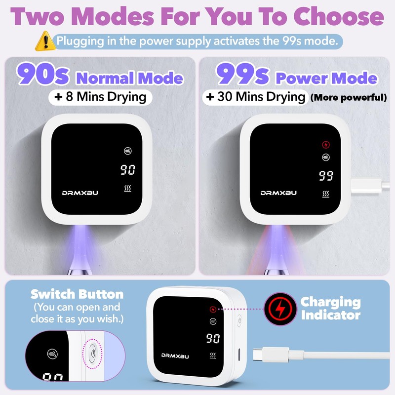 Toothbrush Sanitizer Case and Holders, DRMXBU Wall Mounted Toothbrush Holder