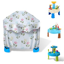 YUYAKACover Kids Water Table Cover Fit Little Tikes Fish 'n Splash Water Table, Waterproof Dust Proof Outdoor Toys Cover-Cover only (Flowers, S)