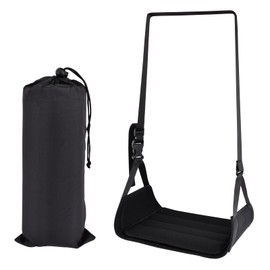 Airplane Foot Hammock, Portable Airplane Footrest, Adjustable Foot Hammock for Plane Travel to Relax Your Feet,Leg Rest for Long Flights,Travel Essentials,Office Footrest(Black)