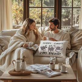 FITIE Funny Possum Pillow Covers 12x20, Possum Gifts Pillow Covers for Couch Bed, Sorry Can't I'm Dead Decorative Lumbar Throw Pillow Covers, Opossum Gifts, Funny Home Room Decor