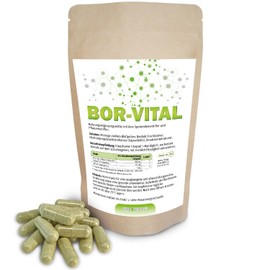 Bor-Vital 3 mg Pure Boron per Capsule, 90 Capsules with Important Plant Substances for Optimal Bioavailability of a Concentration of Boron ≤ 0.3% Vegan