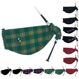 AAR Scottish Goose Bagpipe Practice Royal Stewart Imitation Silver Ivory Mounts Black Rosewood Mackenzie Multi Color