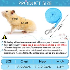 SATINIOR 2 Pieces Guinea Pig Clothes Baby Ferret Rats Hamster Soft Mesh Harness Leash Vest Set with Bell for Guinea Pigs, Hamster, Ferret, Rabbit, Chinchilla and Similar Small Animals (Blue, Black,S)
