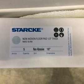 Starcke 16" White Non Woven Floor Pad  1/2" Thick (10  Per Box)