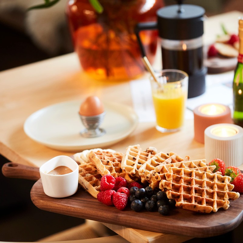 Point Virgule Walnut Wood Serving Board with Handle, Perfect for