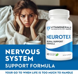Vitaminerals® 119 Neurotex™ | Nervous System Support & Stress Relief | Calm Mind | Positive Mood | 60 Vegetarian Capsules