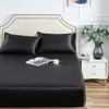 Damier Satin Fitted Sheet 160 x 200 cm Black Silk