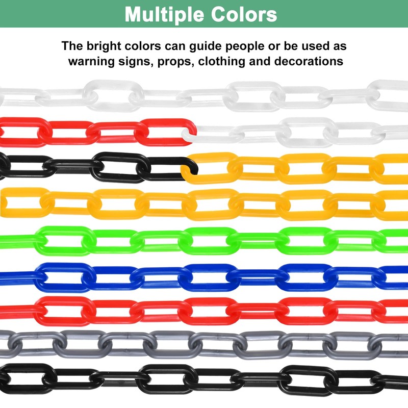 M METERXITY Plastic Barriers Chain, 10Ft Length Black Yellow Plastic