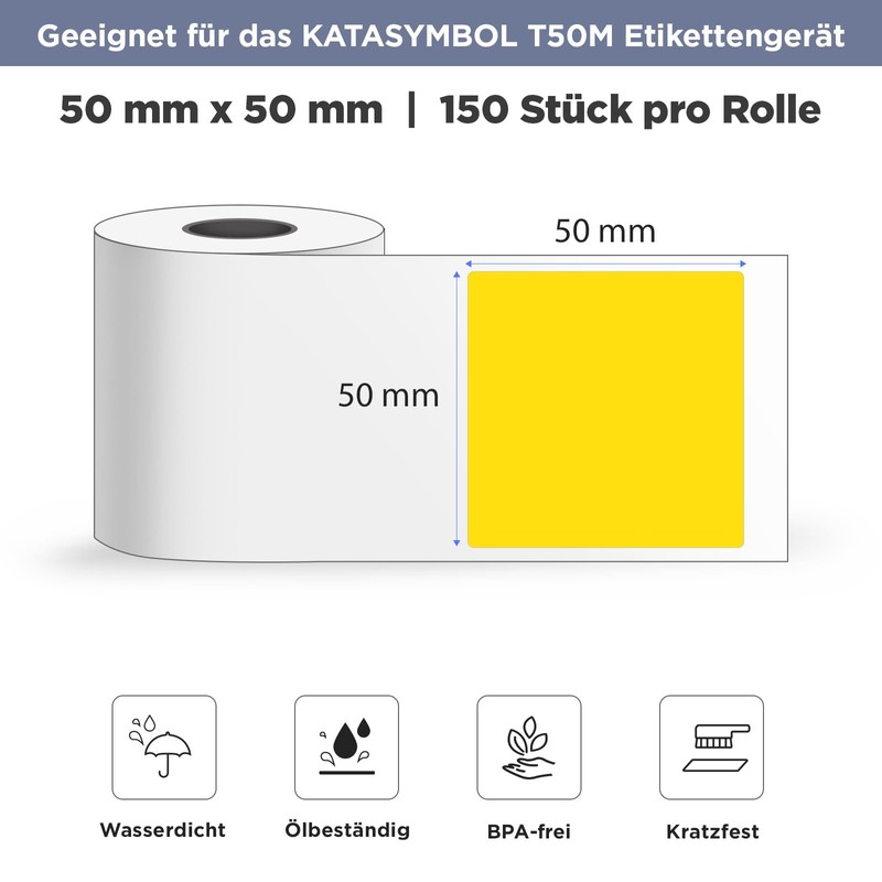 SUPVAN Katasymbol T50M Label Tape Paper, Waterproof Labels for Home,