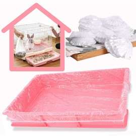 50 x Disposable Cage Liners for Small Animals Cage Liners Guinea Pig Rabbits Bedding Waste & Litter Pan Bags, Plastic Bunny Cage Mat Film to Replace Diapers for Birds Rabbit Hamster Hedgehog Rats