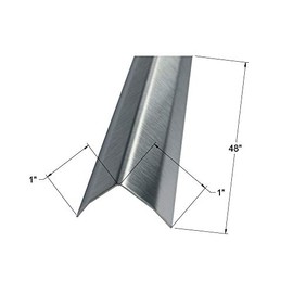 Epic QT Brushed 304 Stainless Steel Corner Guard, Protective Angle, 48'' Long (1 x 1, 20GA, with Hug Edges), Silver (CG304-2048-100100-WH)