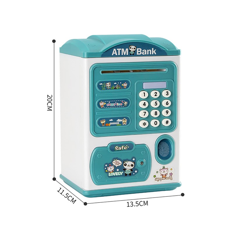 Piggy Bank Money Machine with Fingerprint& Password Code Mini ATM