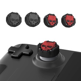 GeekShare Thumb Grip Caps for Steam Deck Joystick,Soft Silicone Anti-Slip Thumbsticks Cover Set Compatible with Steam Deck Only - 2 Pairs/4 PCS (Black & Red)