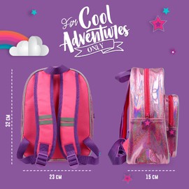 PERLETTI Einhorn Rucksack für Kinder 3 4 5 Jahre - Kleinkind Schultasche Reflektierend - Kinderrucksack Kindergarten Jungen Mädchen - Klein Vorschulrucksack Rosa - 31x24x13 cm (Einhorn mit Tasche)