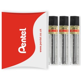 Pentel Super Hi-Polymer Mechanical Leads - Automatic / Mechanical Pencils - In Pentel Cushion Packaging - 0.5mm B-Class - Pack of 3 Tubes (36 Leads)