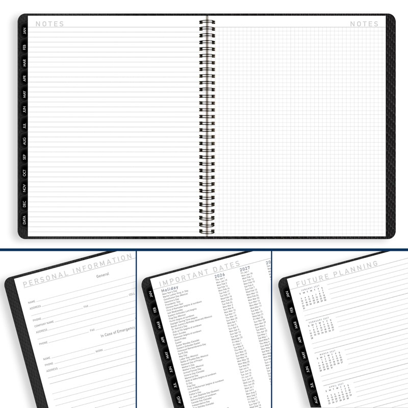 AT-A-GLANCE 2026 Planner, Monthly, 9” x 11”, Large, Contemporary, Charcoal