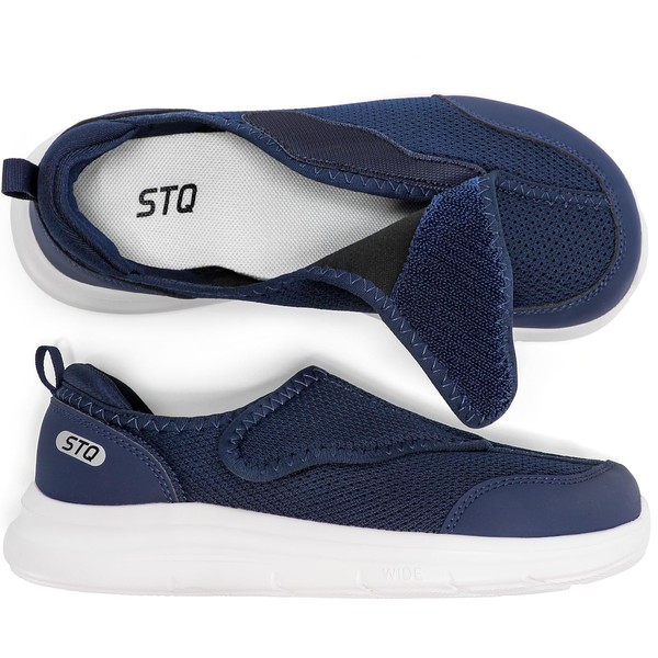 STQ Wide Toe Box Shoes Women Walking Shoe, Hook and