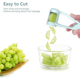 Luvan Grape Cutter for Toddlers, Baby, and Kids Kitchen Gadget for Vegetable and Fruit Salad grape cutter utensils stainless Blade Plastic Blade Plastic Portable  Strawberry Cutter