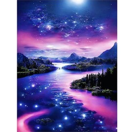 Skyboda Aurora Diamond Painting Kits for Adults, DIY Sea Diamond Art Kits Landscape Full Round Drill Gem Art Diamond Dots for Home Wall Art Decor 30x40cm
