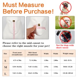 Denwwico Dog Muzzle, Newest Soft Mesh Muzzle Double Stick Anti Biting Barking Chewing, Adjustable Pet Muzzle Allows Panting Drinking for Small Medium Large Dogs (Gray, S)