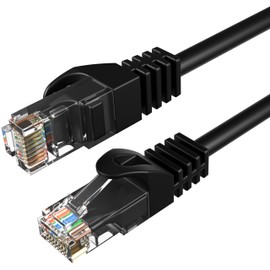 Cables Direct Online Cat6 5FT Network Ethernet Patch Cable, 550Mhz Internet Wire, Compatible with PC, Laptop, Modem, Router, TVs, Printer Cord, Consoles for Home and Office, Black