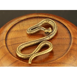 DMtse Chinese Feng Shui Brass Mini Antique Snake Statue Ornaments Meditation Serene Statue Figurine for Animal Sculpture Collectibles