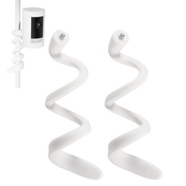 2 Pack Flexible Twist Mount for Ring Stick Up Cam, Ring Indoor Cam(1st Gen), Arlo Pro & Ultra, No-Drill Gooseneck Mount Bracket for Railings, Trees, Fences – Weatherproof, Tool-Free Installation