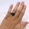 ringcrown Bridal Sets Black Gold Plated Heart Black Cz 2pcs