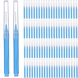 Patelai 100 Pieces Braces Brush for Cleaner Interdental Brush Toothpick Dental Tooth Flossing Head Oral Dental Hygiene Flosser Toothpick Cleaners Tooth Cleaning Tool (Sky Blue,0.53"x0.1")