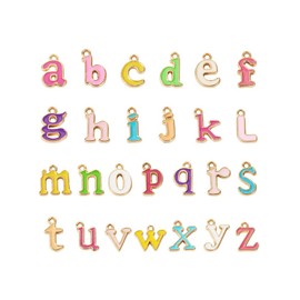 ARFUKA Charms Pendant Set Letter A-Z Charms Jewellery Making Pendant for DIY Necklace Bracelet Earring Craft Supplies, Unit size, Metal, No Gemstone