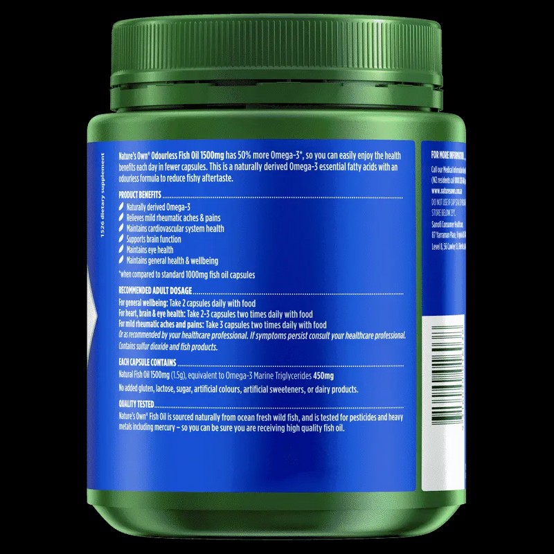 Nature's Own Odourless Fish Oil 1500mg 400 Capsules